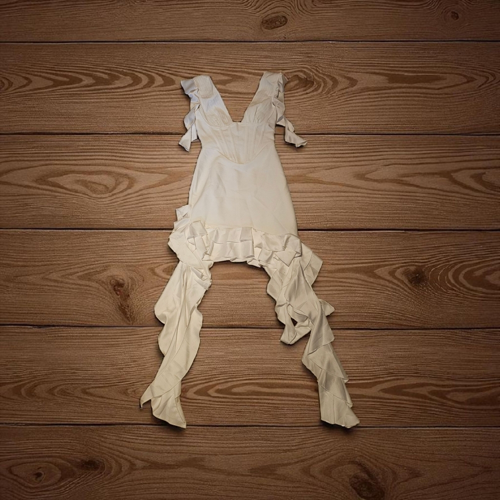 Fashion Nova White Ruffle Mini Dress